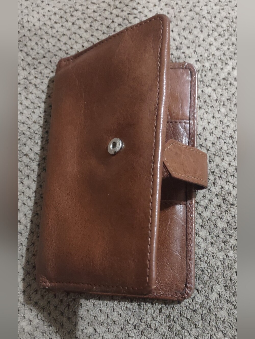 Ashwood Genuine Leather Tall Bifold Wallet Snap Closure RFID Protection